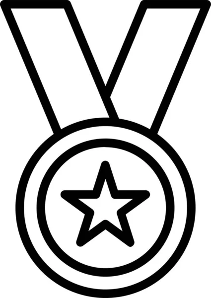 Medal Winner Award Icon Outline Style — Stock Vector