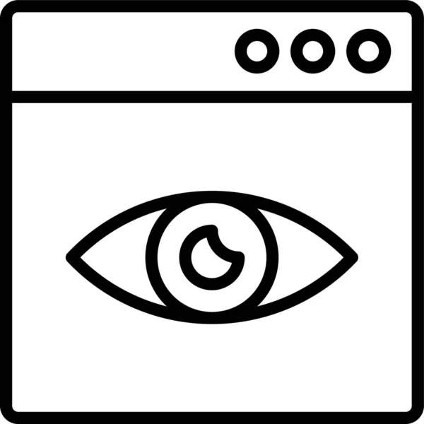 Sichtbares Augensymbol Umrissstil — Stockvektor