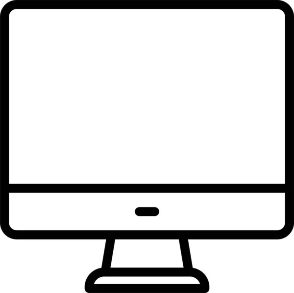 Asztali Monitor Elektronika Ikon Körvonalazott Stílusban — Stock Vector