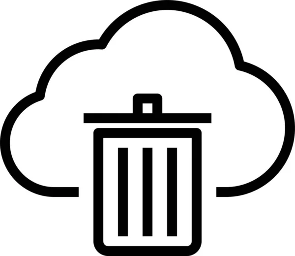 Données Cloud Supprimer Icône Dans Style Contour — Image vectorielle
