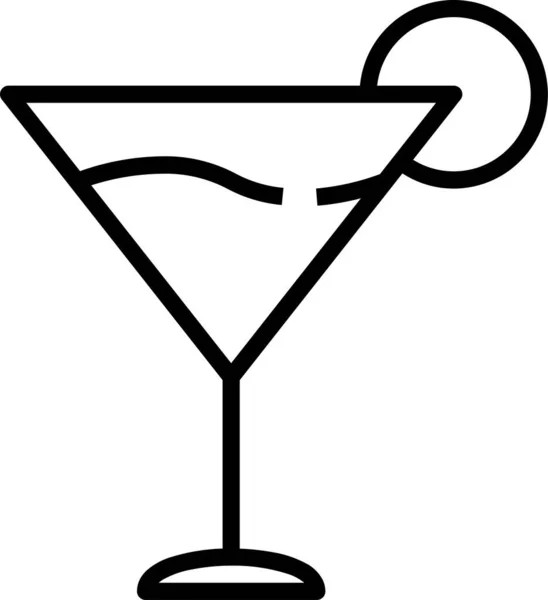 果汁玻璃杯柠檬图标的轮廓风格 — 图库矢量图片