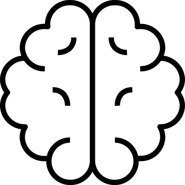 Медицинская Икона Мозга Человека Стиле Наброска — стоковый вектор