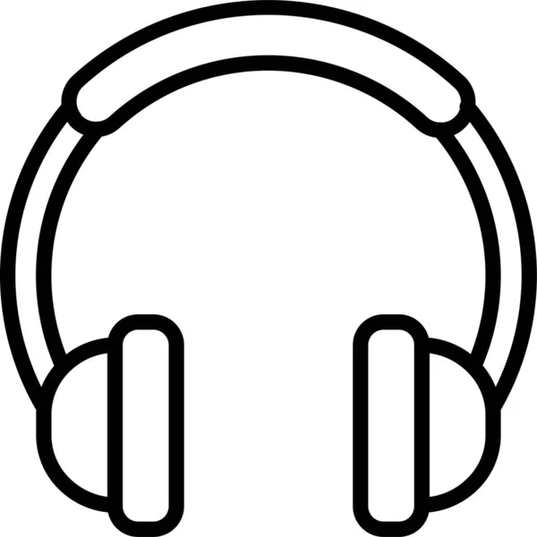 Fone Ouvido Ícone Áudio Som Estilo Esboço —  Vetores de Stock