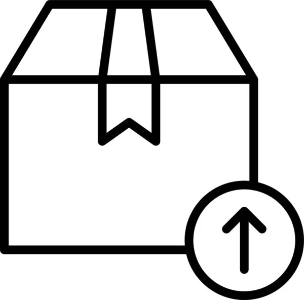 Caja Entrega Paquete Icono Estilo Esquema — Vector de stock