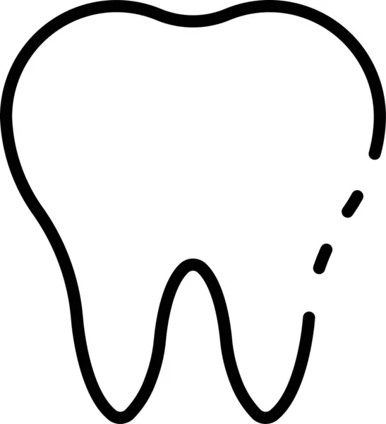 Icône Dent Molaire Dentaire Dans Style Contour — Image vectorielle