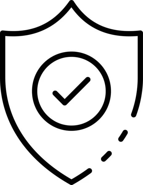Protección Icono Seguridad Seguridad Estilo Esquema — Vector de stock