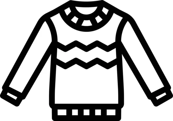 Sweater Jersey Garment Icon Outline Style — Stock Vector