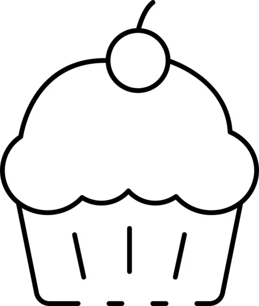 Muffin Kuchen Desserts Symbol — Stockvektor