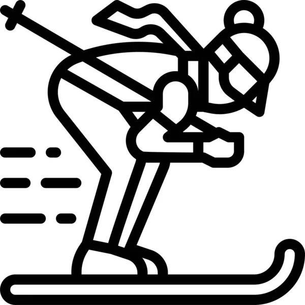 Season Ski Skiing Icon — Stock Vector