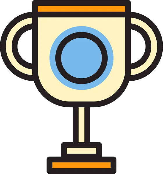 Trofeo Premio Ganar Icono Estilo Contorno Lleno — Vector de stock