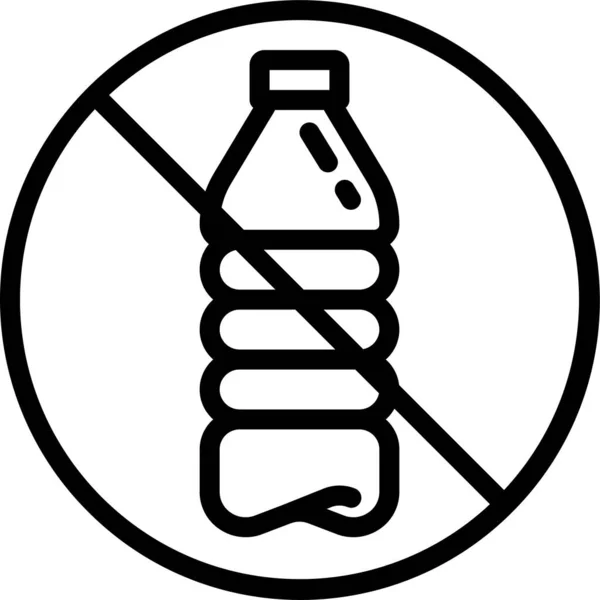 Значок Екологічного Середовища Пляшок Контурному Стилі — стоковий вектор