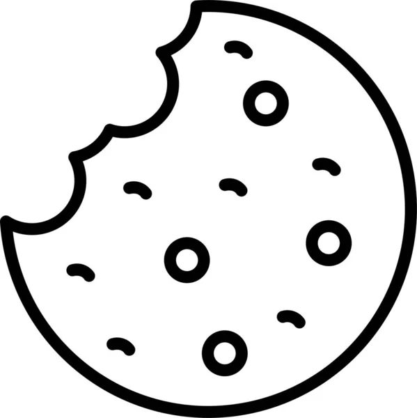 Печиво Десерт Солодкий Значок Контурному Стилі — стоковий вектор