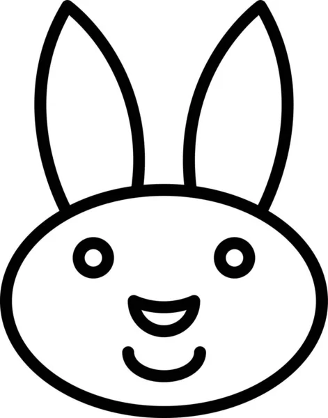 Lapin Pâques Mammifère Icône Dans Style Contour — Image vectorielle