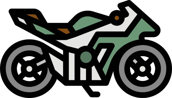 Motorbike Motorcycle Scooter Icon Filled Outline Style — Stock Vector
