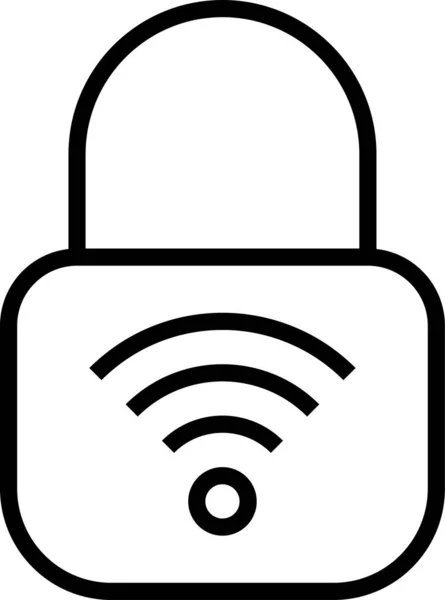 Señal Wifi Icono Bloqueado Estilo Del Esquema — Vector de stock