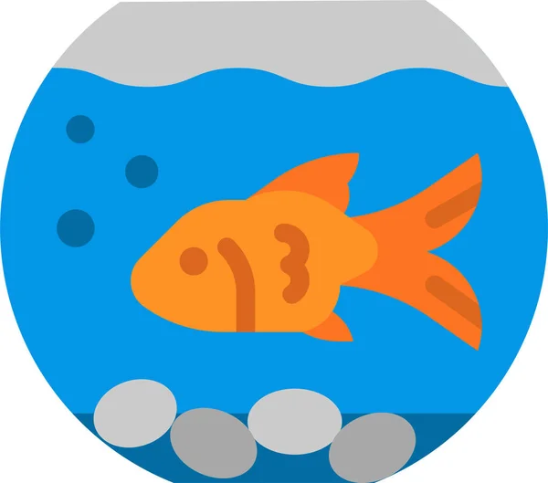 Ενυδρείο Μπολ Ψάρια Εικονίδιο Στην Κατηγορία Κατοικίδιο Ζώο Κτηνίατρο — Διανυσματικό Αρχείο