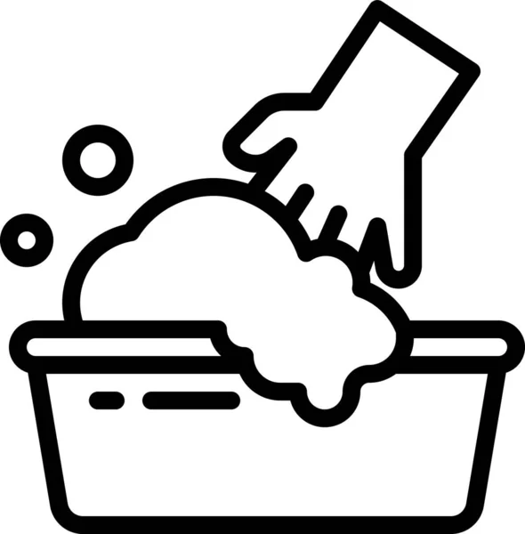 Lavador Mãos Lavável Ícone Estilo Esboço — Vetor de Stock