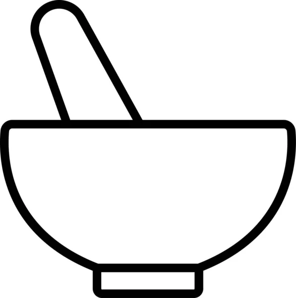 汤烹调厨房图标的轮廓风格 — 图库矢量图片