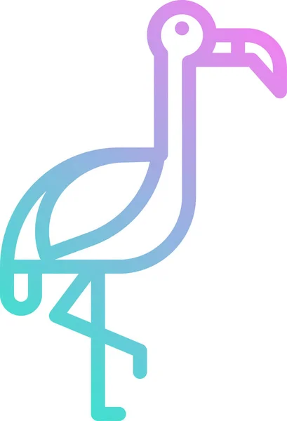 Значок Птаха Тварини Фламінго Стилі Контур — стоковий вектор