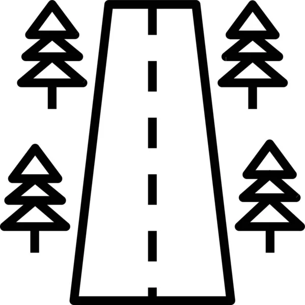 Carretera Naturaleza Carretera Icono Estilo Esquema — Vector de stock