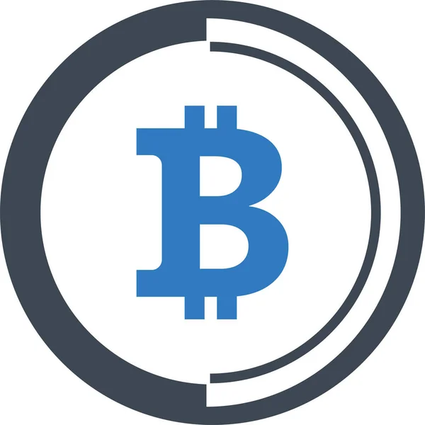 Bitcoin Finanças Ícone Dinheiro Estilo Sólido — Vetor de Stock