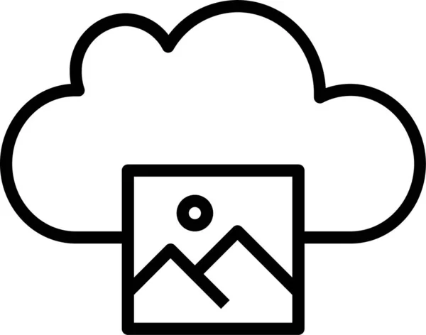 Icono Computación Almacenamiento Nube Estilo Esquema — Vector de stock