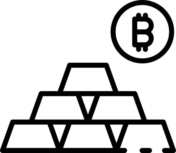 Oro Bitcoin Valor Icono — Vector de stock