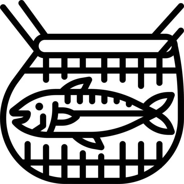 Fiskenät Ikon — Stock vektor