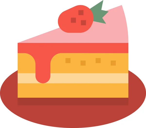 Pastel Postre Comida Icono — Vector de stock