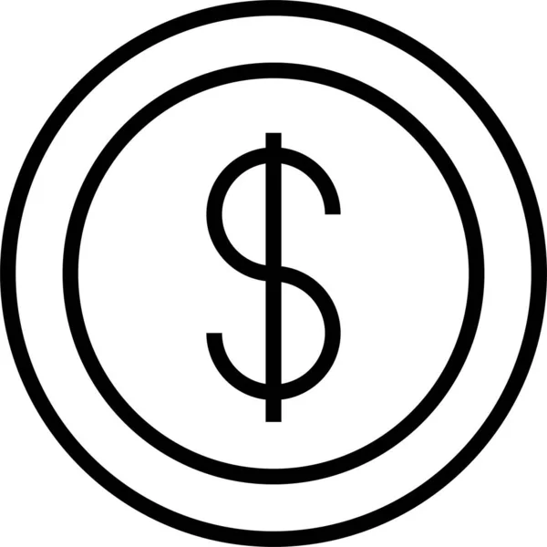 Munt Contant Geld Pictogram — Stockvector