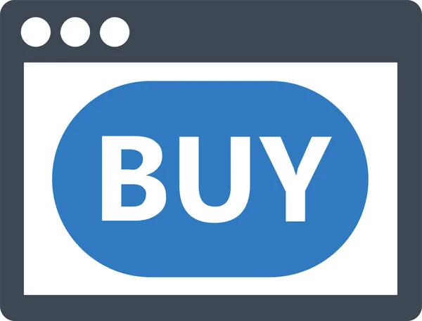 Acquistare Icona Dello Shopping Online Stile Solid — Vettoriale Stock