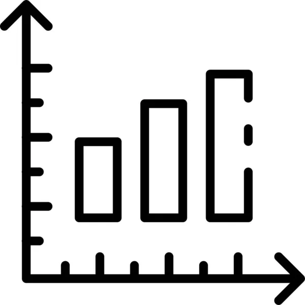 Ikona Analizy Wykresu Słupkowego Stylu Zarysu — Wektor stockowy