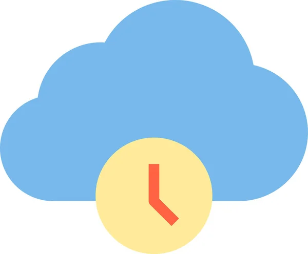 Cloud Storage Technology Icon Flat Style — Stock Vector