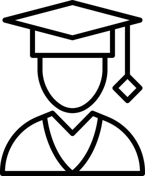 Graduation Achievement Success Icon Outline Style — Stock Vector