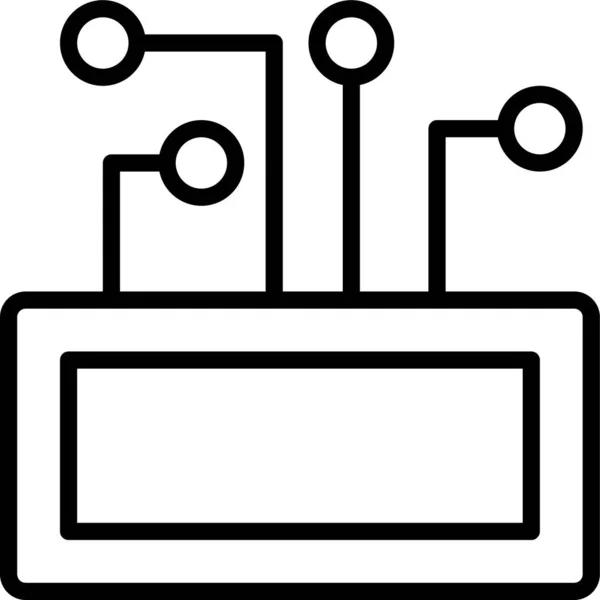 Icono Hardware Microchip Cpu Estilo Esquema — Vector de stock