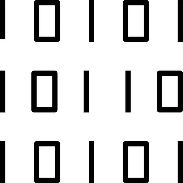 Значок Данных Двоичного Кода Стиле Outline — стоковый вектор