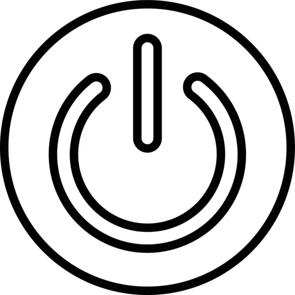 Botón Inicio Icono Encendido Estilo Esquema — Vector de stock
