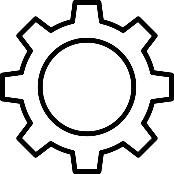 Setting Gear Cog Icon Outline Style — Stock Vector