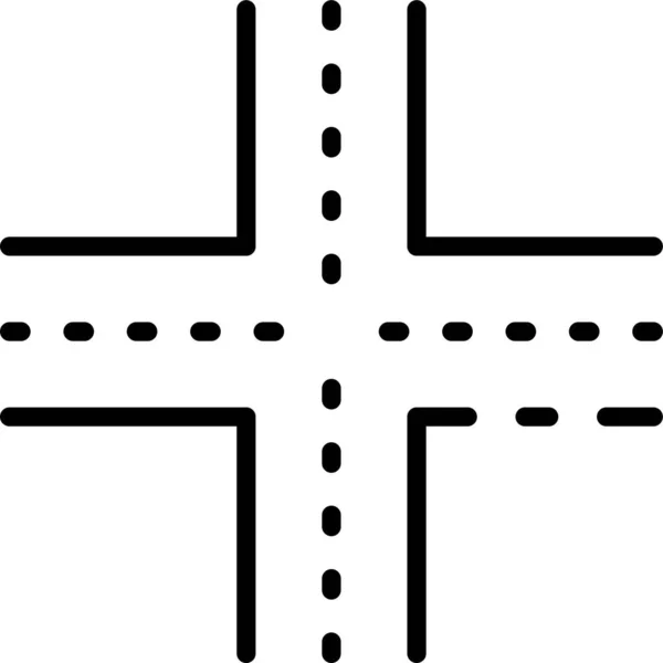 Icône Direction Route Transversale Dans Style Contour — Image vectorielle