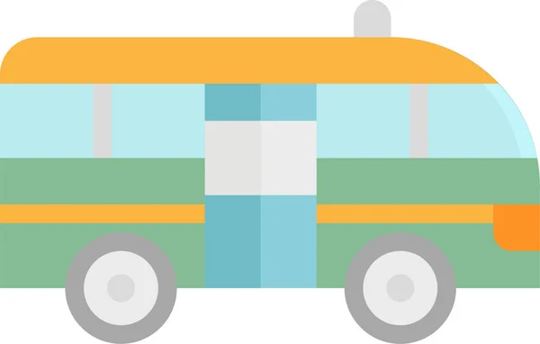 Автомобільний Мікроавтобус Громадський Значок Плоскому Стилі — стоковий вектор
