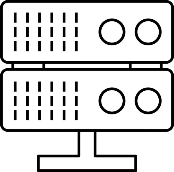 数据库服务器网络图标的轮廓样式 — 图库矢量图片