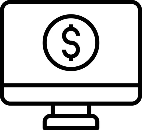 Számítógép Képernyő Technológia Ikon Vázlatos Stílusban — Stock Vector