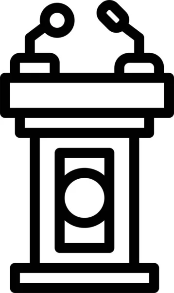 Значок Подіуму Мікрофонів Стилі Контурів — стоковий вектор