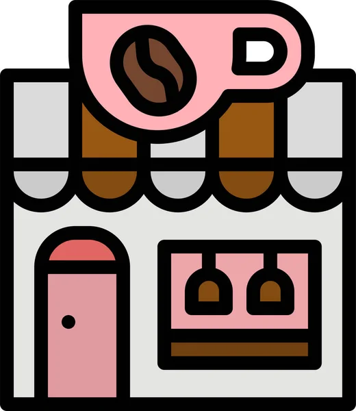 Café Bebida Café Icono Estilo Contorno Lleno — Vector de stock