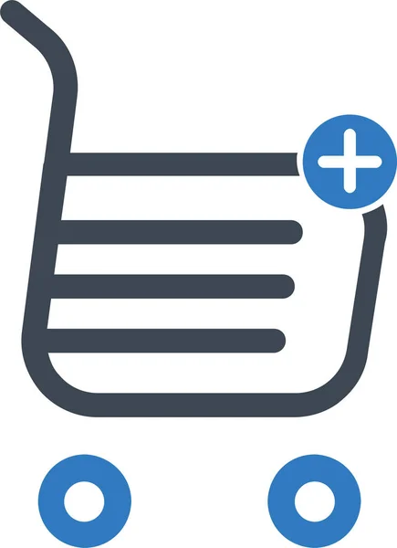 Add Cart Καλάθι Shopping Icon Στερεά Στυλ — Διανυσματικό Αρχείο