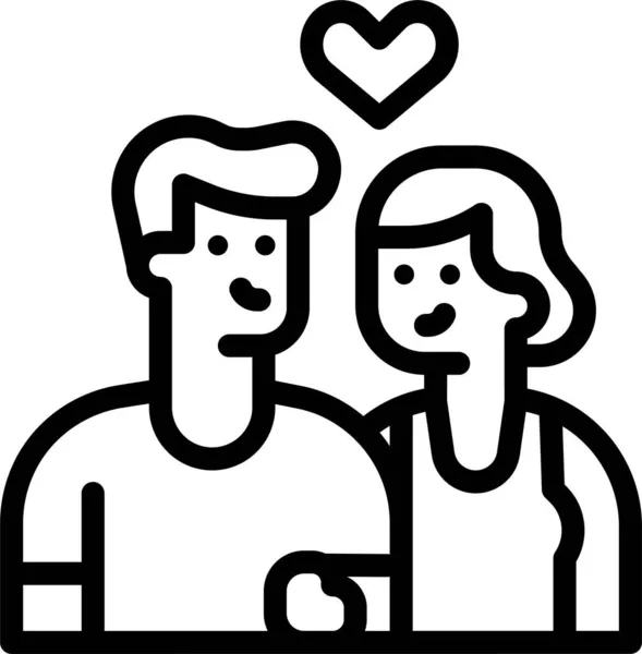 Amoureux Couple Relation Icône — Image vectorielle