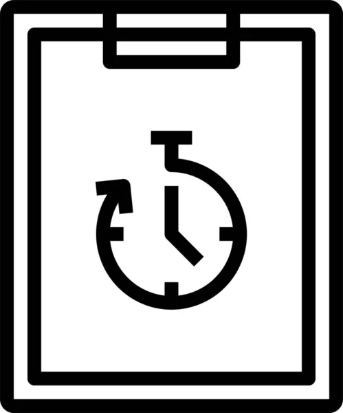 Zakelijke Klembord Papier Pictogram Omtrek Stijl — Stockvector