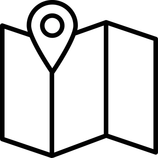 Kaart Locatie Pin Pictogram Omtrek Stijl — Stockvector