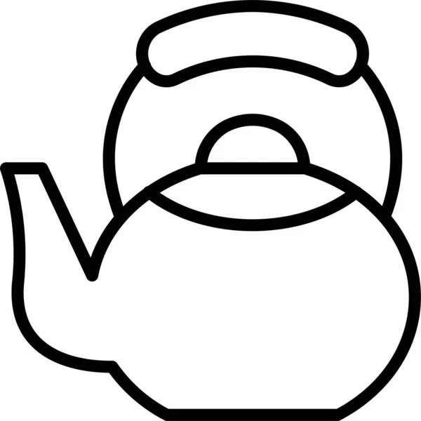 Teapot Tea Hot Icon Outline Style — Stock Vector