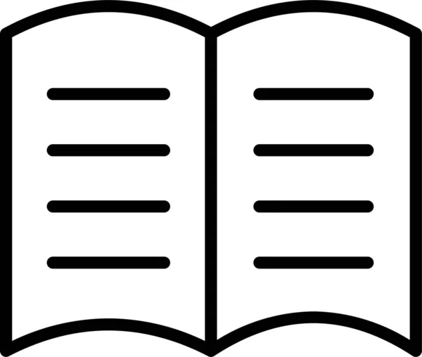 Βιβλίο Ανοιχτό Εικονίδιο Μελέτη Στυλ Περίγραμμα — Διανυσματικό Αρχείο